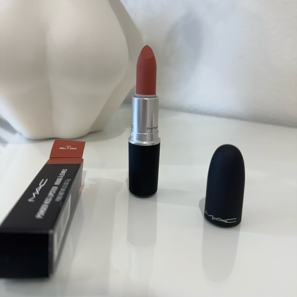 New Mac Powder Kiss Lipstick Color: 314 Mullet It Over.
